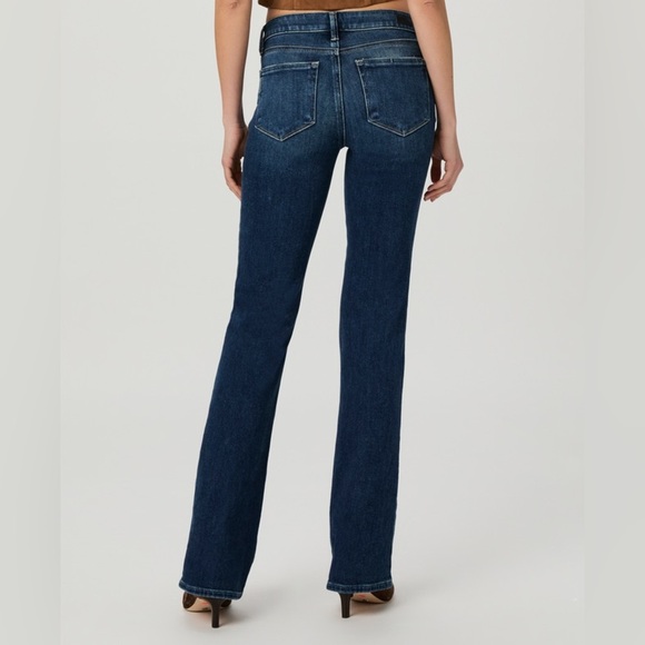 PAIGE Laurel Canyon Low Rise Dark Blue Denim Jeans Long Length 34.5” Inseam - Picture 16 of 16